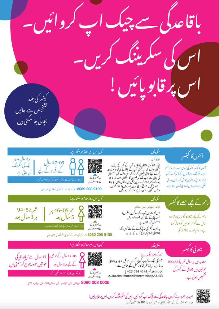 cancer screening Urdu